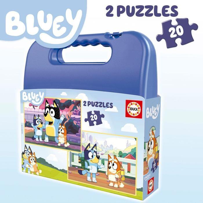Puzzle - EDUCA - Puzzle Bluey - Ensemble de 2 Puzzles - 20 pièces - Carton recyclé
