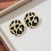 Vintage Einzigartig Leopardenmuster Quadratisch Rund Herzförmig Ohrringe Damen Textur Emaille Geometrisch Steckerohrringe Schmuck