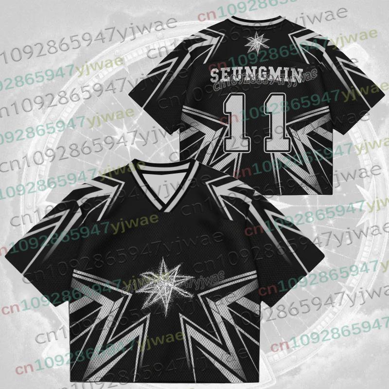 Kpop Stay Karma Album Fans T-Shirt Felix Bangchan Hyunjin Streetwear Casual Sport Oversize Kurzarm Herrenbekleidung T-Shirt