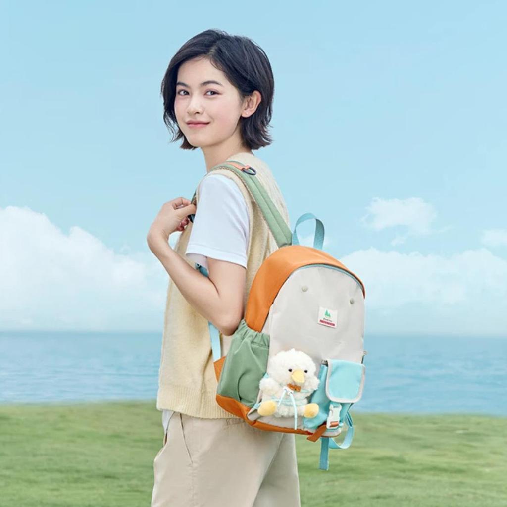 SHUKIKU Doll Backpack, Water-Resistant Backpack, Tomato Milk Yellow, M, 23*11.5*34.5cm