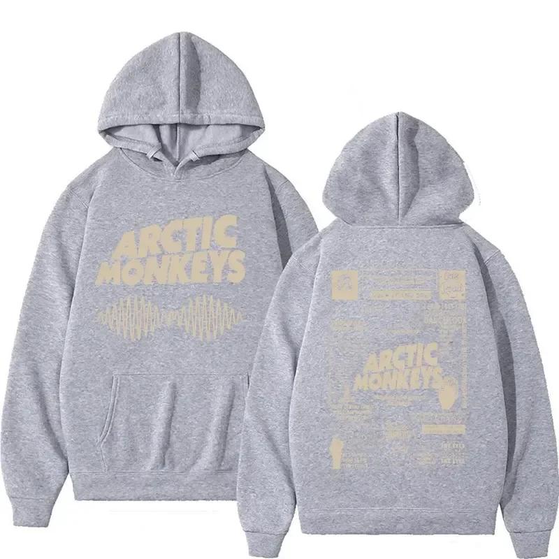 Retro Arctic Monkeys Music Tour Double Sided Print Hoodies Men Women Harajuku Sweatshirt Oversized Y2K Hoodie Streetwear