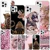 Rosa Leopardenmuster Handyhülle Für iPhone 13 12 Mini 11 Pro Max XS XR X SE 7 8 Plus 5S 5 6S 6 Geschenk Druckabdeckung Fundas