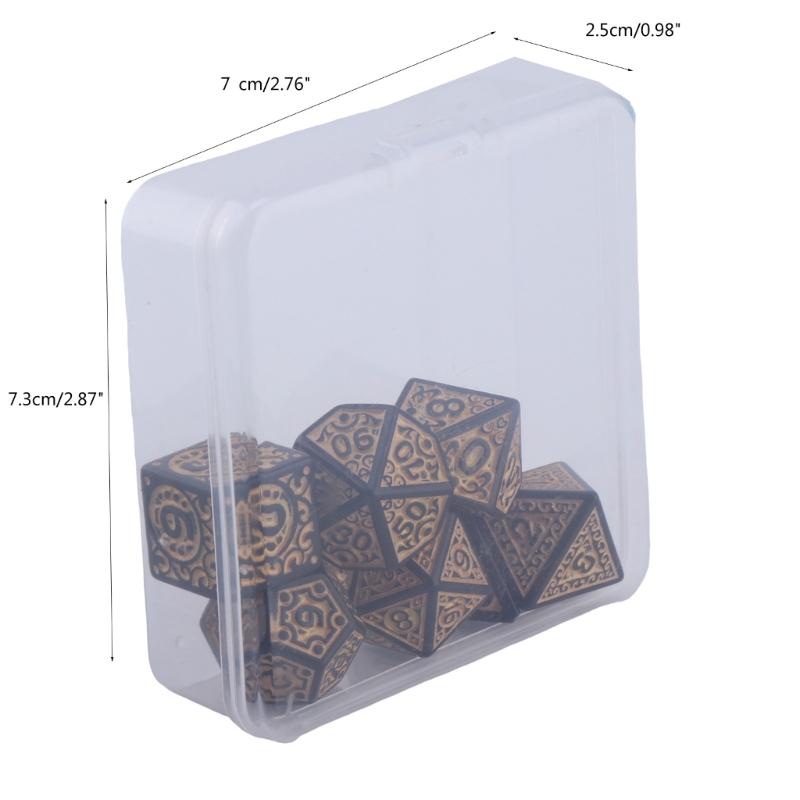 7Pcs/set Polyhedral Acrylic Dices Multiple Face Various Shape Digital Game Dices for Club Party Family Board Game Props