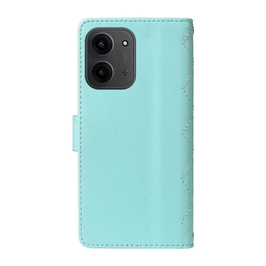 For Xiaomi Redmi 15C 4G (171mm) Wallet Case Rhombus Leather Phone Cover with Strap