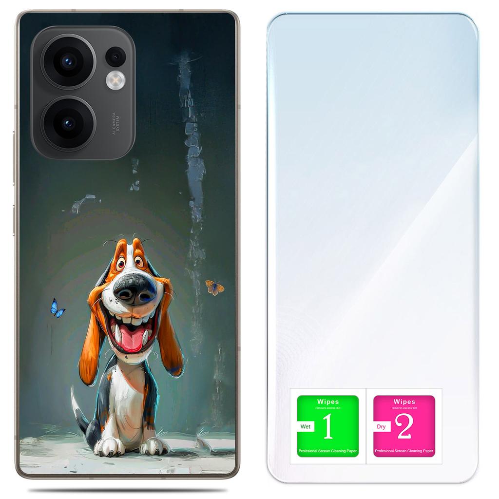 Etui Do Oppo Reno 13F 5G / 13 Fs 5G Foto Obudowa Case Plecki Piesek + Szkło