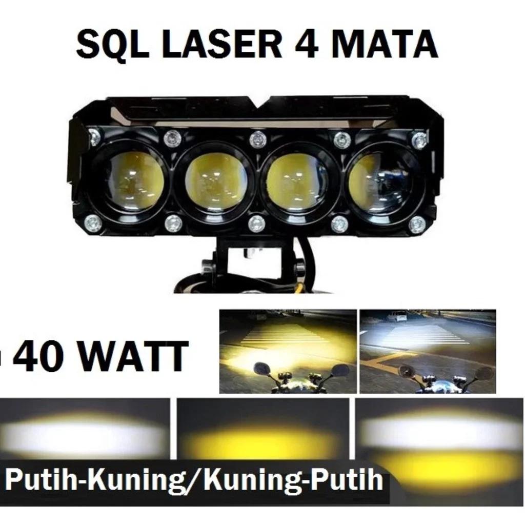 Motorcycle LED Spotlights Super Bright Headlights Three-eye Lens Fisheye Two-color Lights Retrofit Waterproof Shock-proof