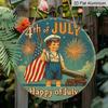 2D Flat 1pc, 8x8 in, Suitable for Independence Day Celebrations - Aluminum Metal Decorative Signs & Plaques, Perfect for Decorating for Home Cafes or