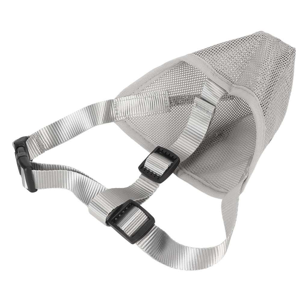 Dog Muzzle Breathable Adjustable Prevent Biting Chewing Pet Mesh Muzzle for Outdoor Training Gray L