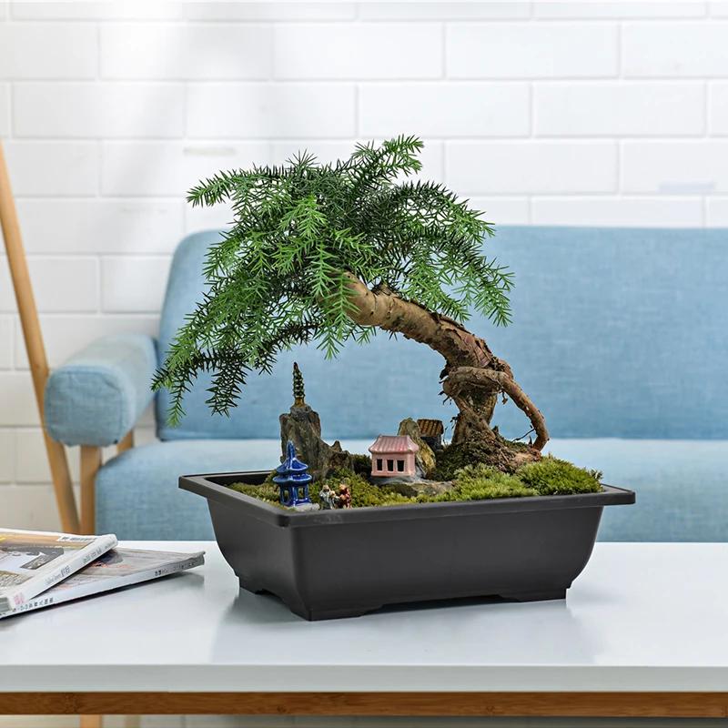 Flowerpots Imitation Purple Clay Succulent Plants Pots Outdoor Garden Landscape Bonsai Pot Trays Rectangular Square Planter