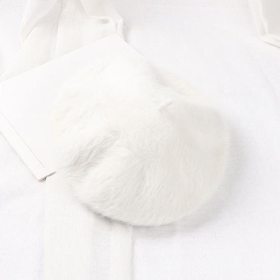 Women Painter Hat Solid Color Octagonal Dome Top Beret Hat Autumn Winter Warm Plush Hat Fashion Accessories