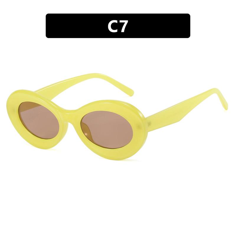 Y2K Vintage Small Oval Sunglasses Women Luxury Brand Designer Black Female Sun Glasses Shades Classic Eyeglasses