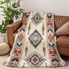 1pc Native American Style Geometric Pattern Blanket/Soft Flannel for All Seasons/Suitable for Bed, Sofa, Camping, Travel/Vibrant Earth Tone Holiday Gi