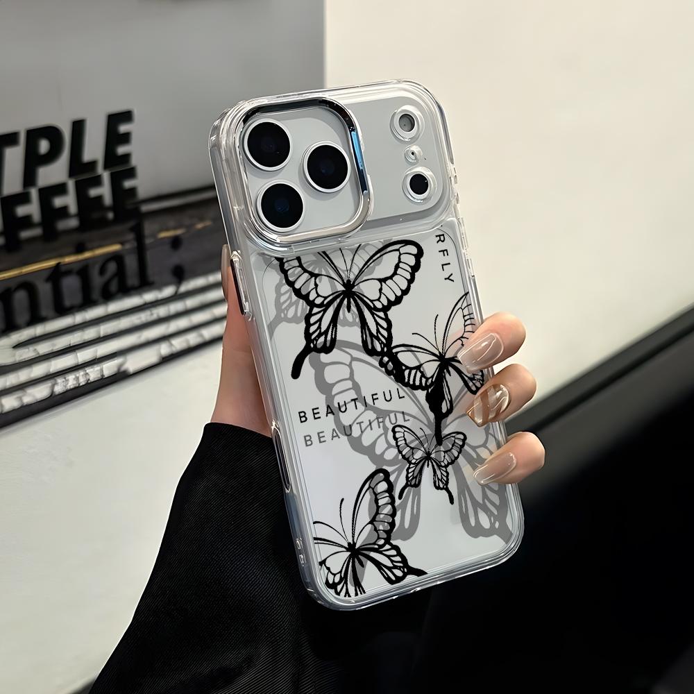 Fashion Butterfly Phone Case for Apple iPhone 17 Air 16 16e 15 14 13 12 11 Pro Max X Xs XR 8 Plus Luxury Clear Cover