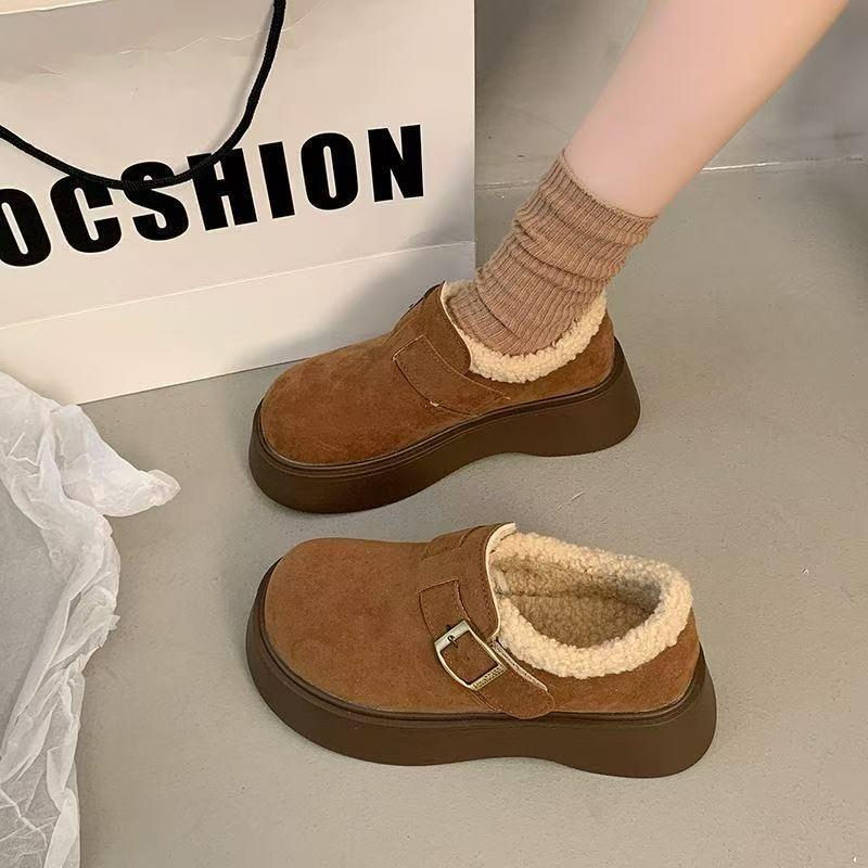 

Зимние однопедальные большие хлопковые туфли на платформе, женские туфли, утепленные, теплые, сноубутсы, новые 40 верблюд