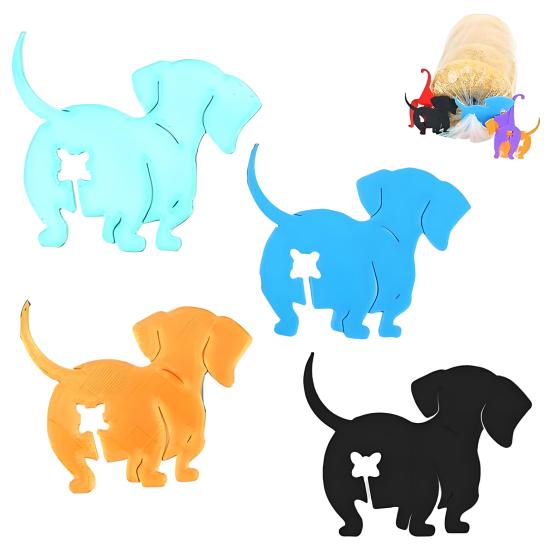 4Pcs Cat Butt Bread Clip Reusable Cat Dog Food Bag Clips 3D Printed Funny Cat Dog Butt Shaped Bread Tie Cat Lover Gifts