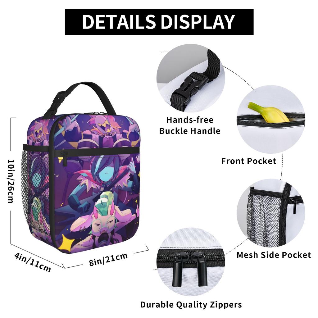 Deltarunes Ralsei Kris Susie Insulated Lunch Bag Cooler Bag Reusable,Meal Container Video Game Leakproof Tote Lunch Box
