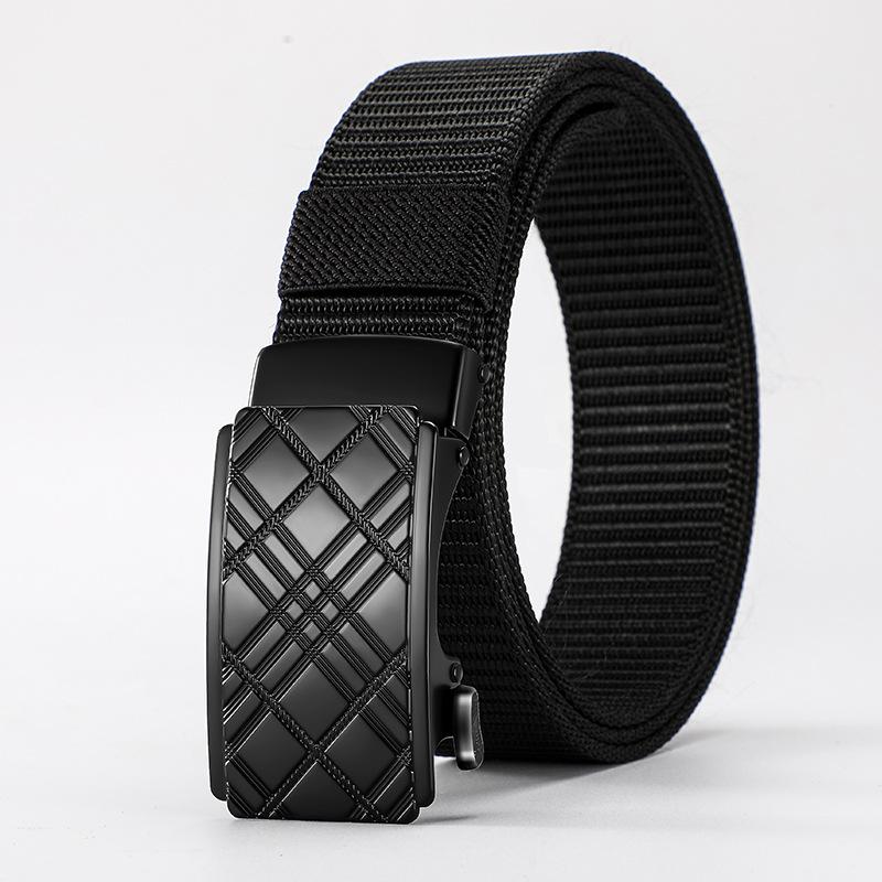 Wind Men'S Automatic Buckle Tactical Belt Thickened Imitation Nylon Belt
