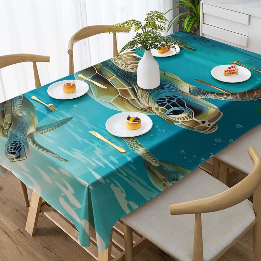 Ocean Series Polyester Tablecloth: European Style Dining & Festival Decor for Home and Hotel.
