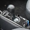 For Benz Smart Fortwo 2011-2015 Carbon Fiber Central Armrest Gear Shift Panel Suits Trim Cover Car Interiors Accessories Sticker