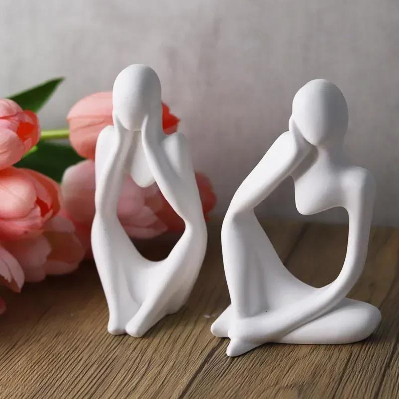 DIY Creativ Handmade Statuie Gânditor Silicon Matriță Artă Abstractă Corp Uman Ornamente Gips Matriță Rășină Epoxidică Matriță Decor Acasă