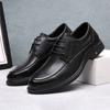 Autumn and Winter Models, First-layer Cowhide Men's Business Dress Leather Shoes, Laces, First-layer Pigskin Insoles, Daily Office Security Shoes