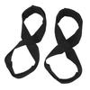 2pcs Weightlifting Antislip Figure 8 Lifting Straps Black Padded Weightlifting Straps Lifting Wrist Straps Power Training