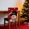Square Removable Christmas Chair Cover Cartoon Snowmen Xmas Dinner Chair Seat Cover Stretch Santa Claus Seat Protector Kitchen