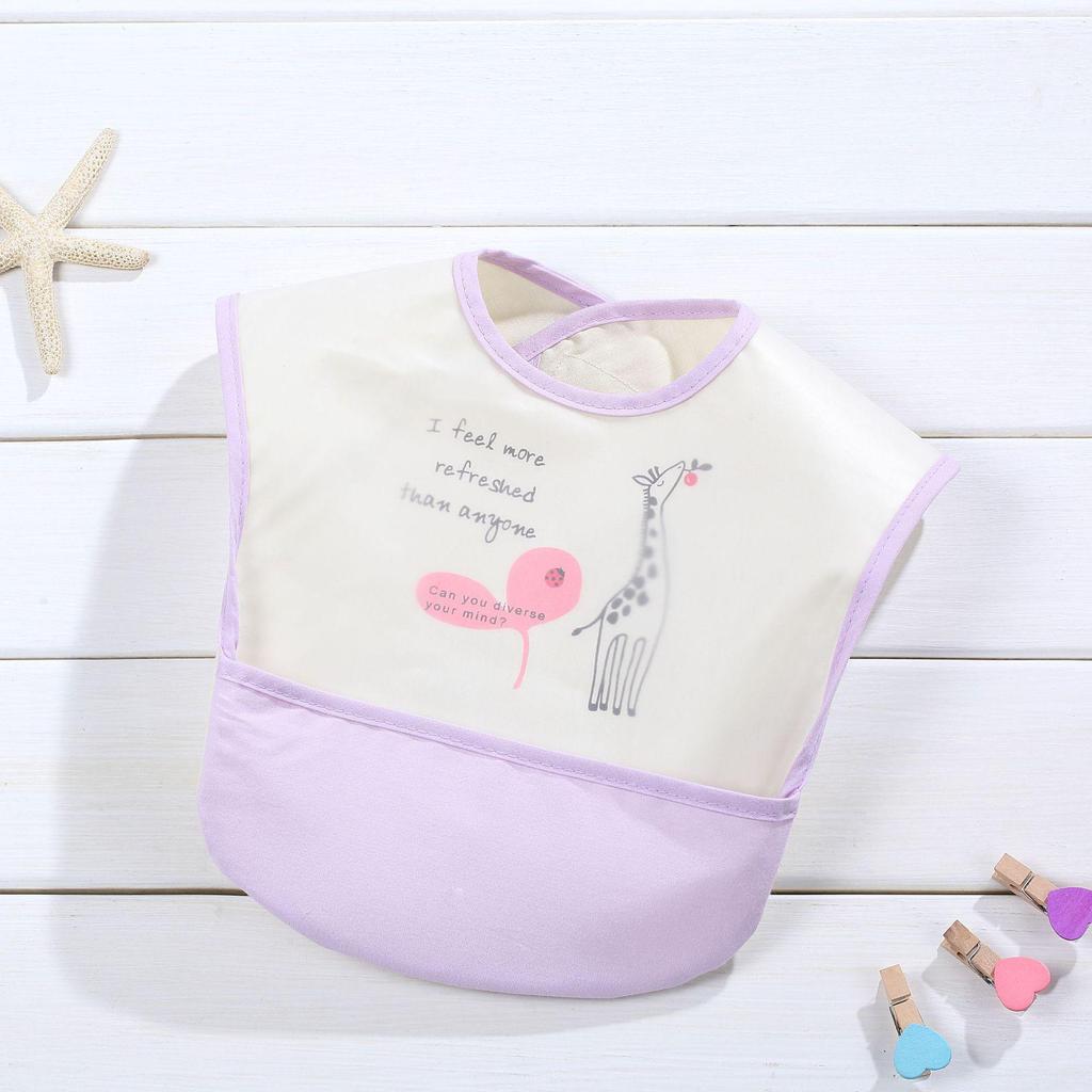 Waterproof Baby Drool Bib with Pocket - Wash-Free Design
