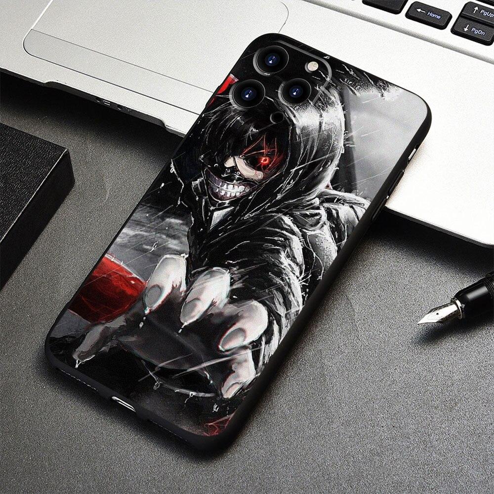 Black Case For iPhone XS 13 Pro Max 8 Plus 11 7 XR 12 14 X Mini 5 6 6S 5S SE2 SE2022 Anime Manga Tokyo Ghouls