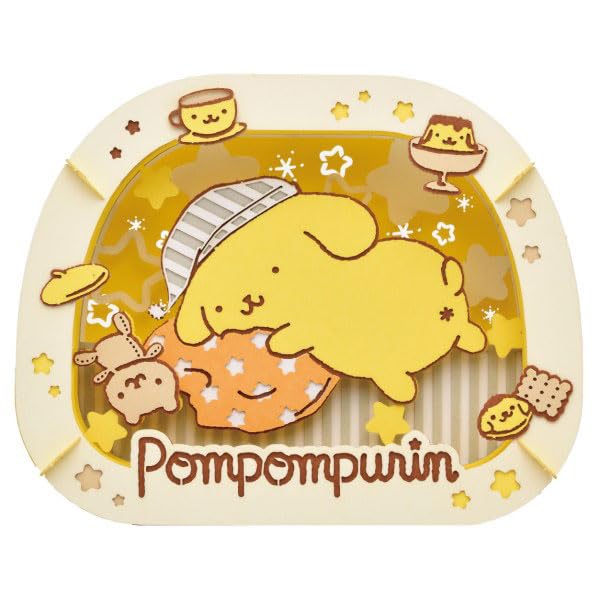 Ensky Sanrio Characters [Renewal] PT-304X Sleepy Pudding, Approx. H80 x W100 x D42mm, Paper