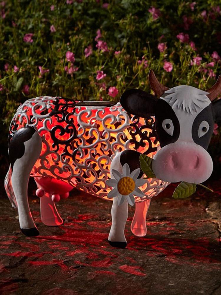 Garden Solar LED Lamp Waterproof Daisy Cow Lawn Light Courtyard Ornament Decoration Outdoor Landscape Lighting