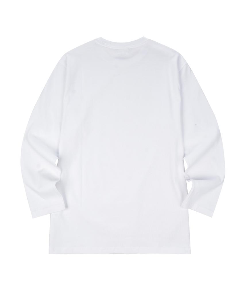 PALAP Unisex 16-Count Layered Crew Neck Oversized Long Sleeve T-Shirt_Pl25S5Ts011_Wt