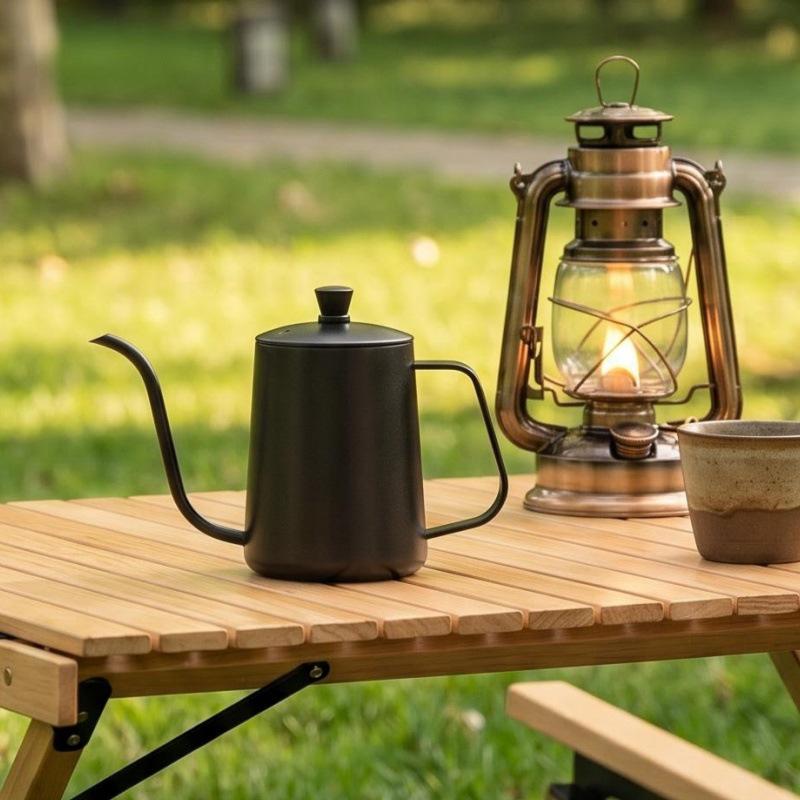 304 Stainless Steel Pour-Over Coffee Pot with Ear Handle, Narrow Spout for Home Drip Brewing