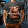 XXS-6XL Plus Size T-Shirts for Men Funny Cartoon Animal 3D Print Short Sleeve Tops Tees Summer Men's Casual Clothing Pullover