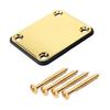 Guitar Neck Plate With Screws Square Neck Body Connection Steel Plate Gold Silver Black Retro Style Guitar Protector Suitable