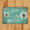 Vintage Metal Dandelion Sign 30cm Rustic Wall Decor for Cafe Bar Home