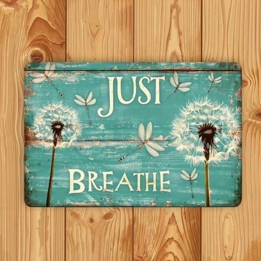 Vintage Metal Dandelion Sign 30cm Rustic Wall Decor for Cafe Bar Home