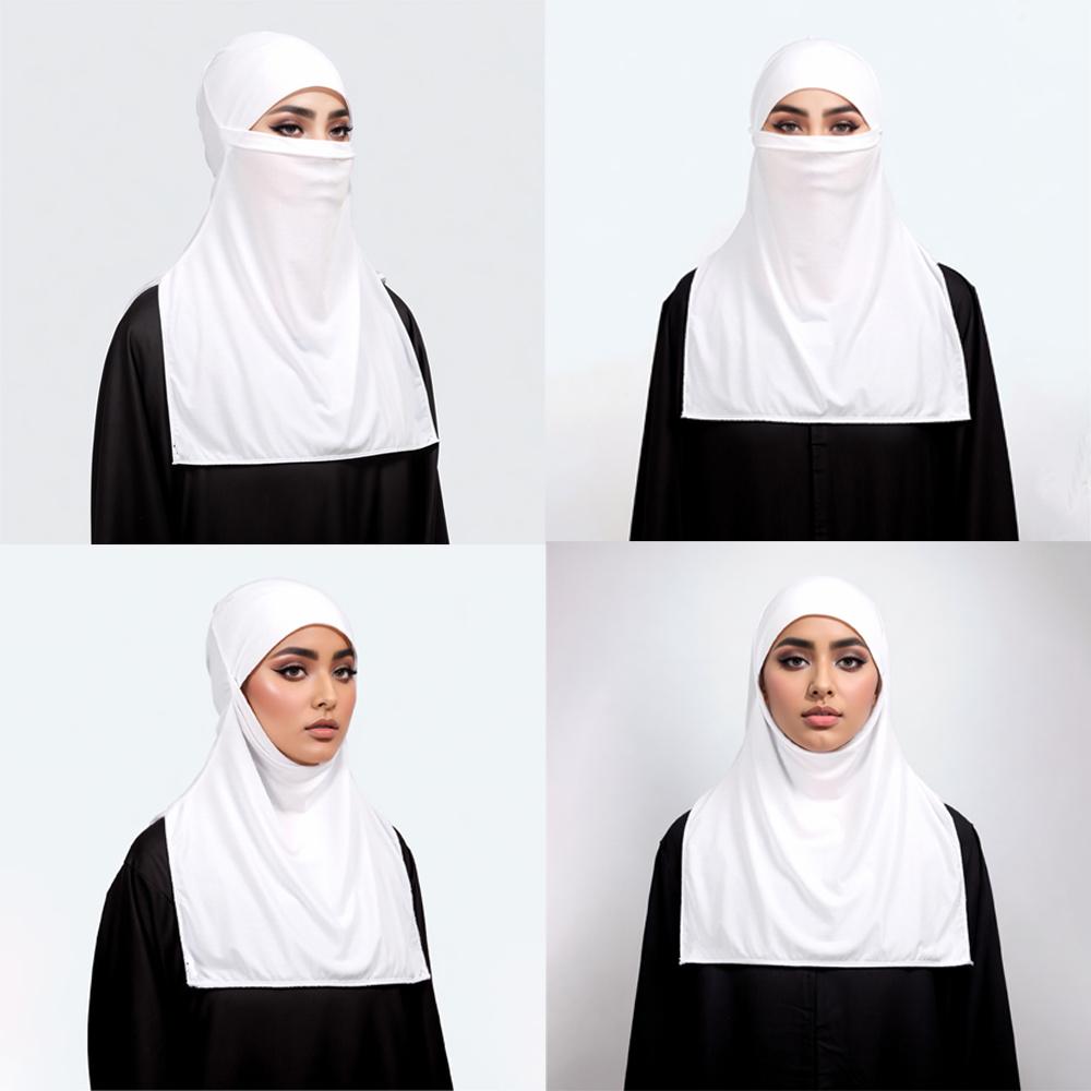 Yto Scarf Women's Face Cover Muslim Woman Hijab Solid Pinless Arab Headscarf Turban Islam Shawls And Wraps Plain Instant Woman Hijabs