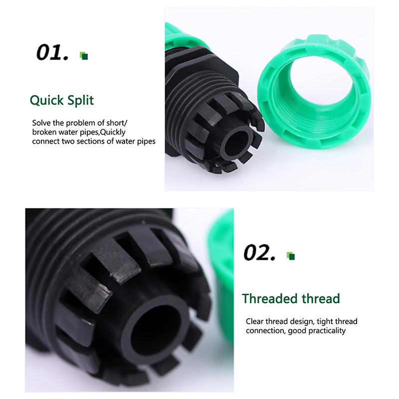 Garden Watering Hose Plastic Quick Connector Double Male Coupling Joint Adapter Extender