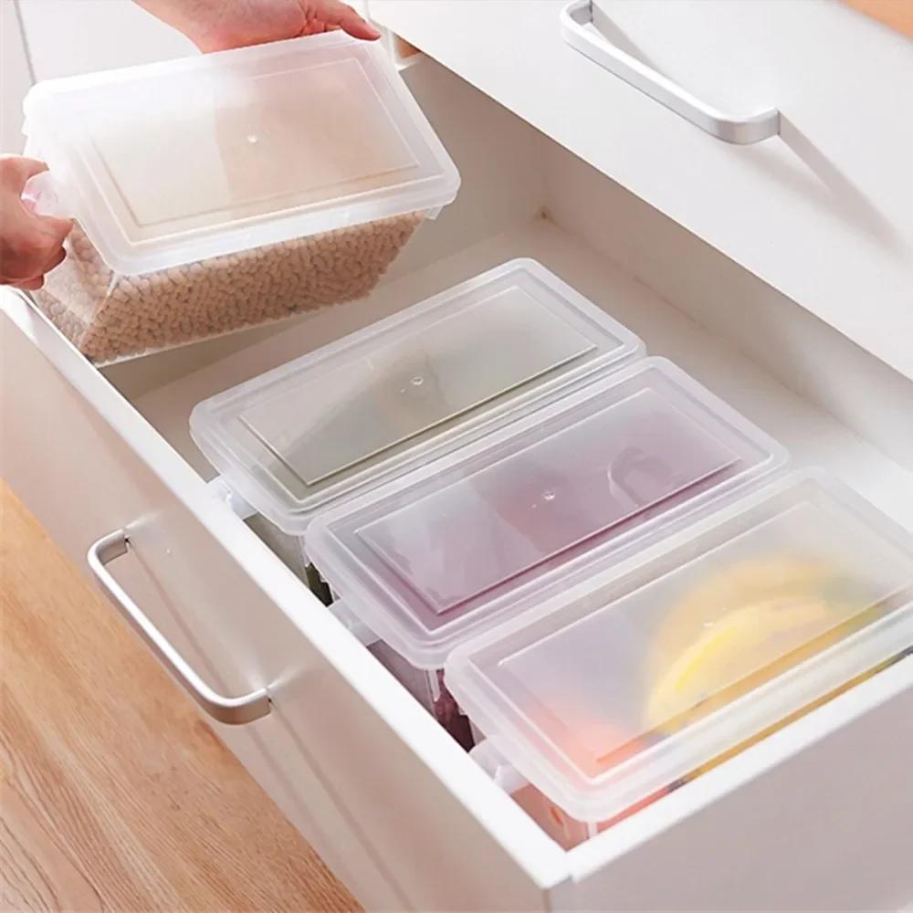 Kitchen Clear Storage Boxes Food Containers Refrigerator Storage Boxes Sealed Cereals Legumes Storage Home Assortment Organizer