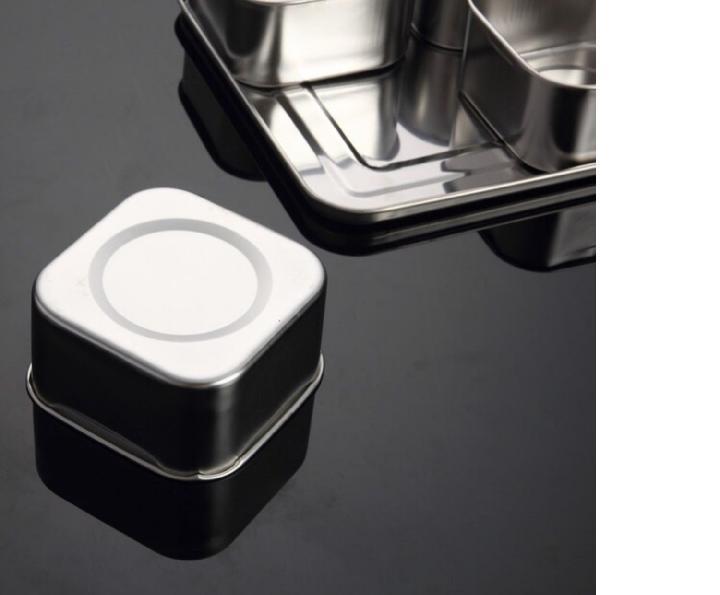 Japanese Stainless Steel Seasoning Box Set - Includes Condiment Jars with Lids