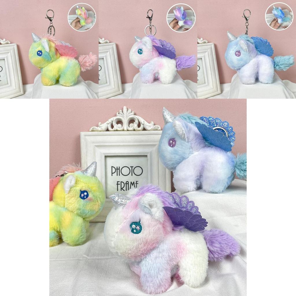 Unicorn Plush Playful Toy Keychain For Kids With Soft Fur And Aesthetic Colorful