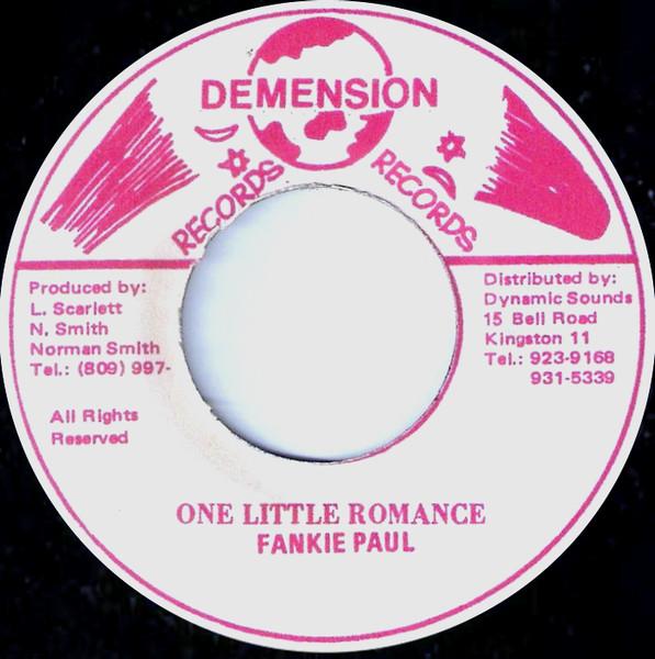 

7inch Record FRANKIE PAUL - One Little Romance NONE Demension Recor Jamaica Reggae, Ska & Dub Used