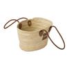 MIU MIU Geantă de plajă din paie cu logo țesut Geantă tote pentru femei Cognac Natural 5BG206-2DDH-F0A5T-V-SLO