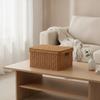 Storage Basket with Lid Decorative Storage Box with Lid Woven Box Portable Sturdy for Closet, Bedroom