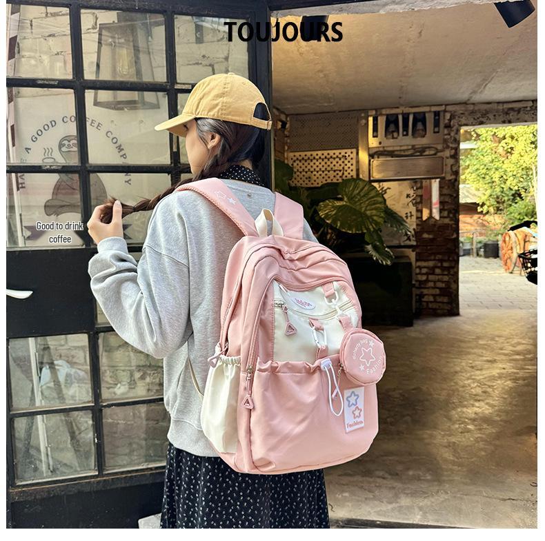 2025 Korean-Style Women's Backpack: Large Capacity, Stylish School Bag for Junior High Girls