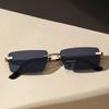1Pc Men's Fashion Glasses New Metal Frameless Elegant Retro Versatile Trendy Suitable for Daily Use Vacation Outdoor Sun Protect