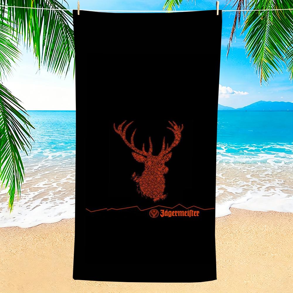 Heißes J-Jaegermeisters Großes Handtuch Mikrofaser Strandtuch, Schnelltrocknend, Sandfrei, Ultrafeine Faser, Super Weich. 100X50CMSYJ100