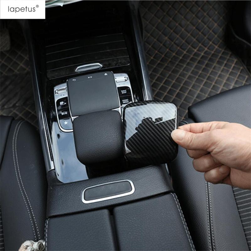 Für Mercedes Benz B GLA GLB Klasse W247 H247 X247 Auto Mittelkonsole Schalthebelkopf Knopf Abdeckung Zierleiste ABS Kohlefaser Zubehör