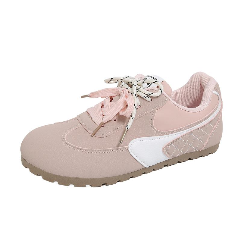 Pink Dexun board shoes female ugly cute spring new chic niche puff bread shoes Forrest Gump ballet little white shoes